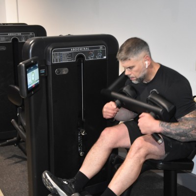 Man working out in the gym